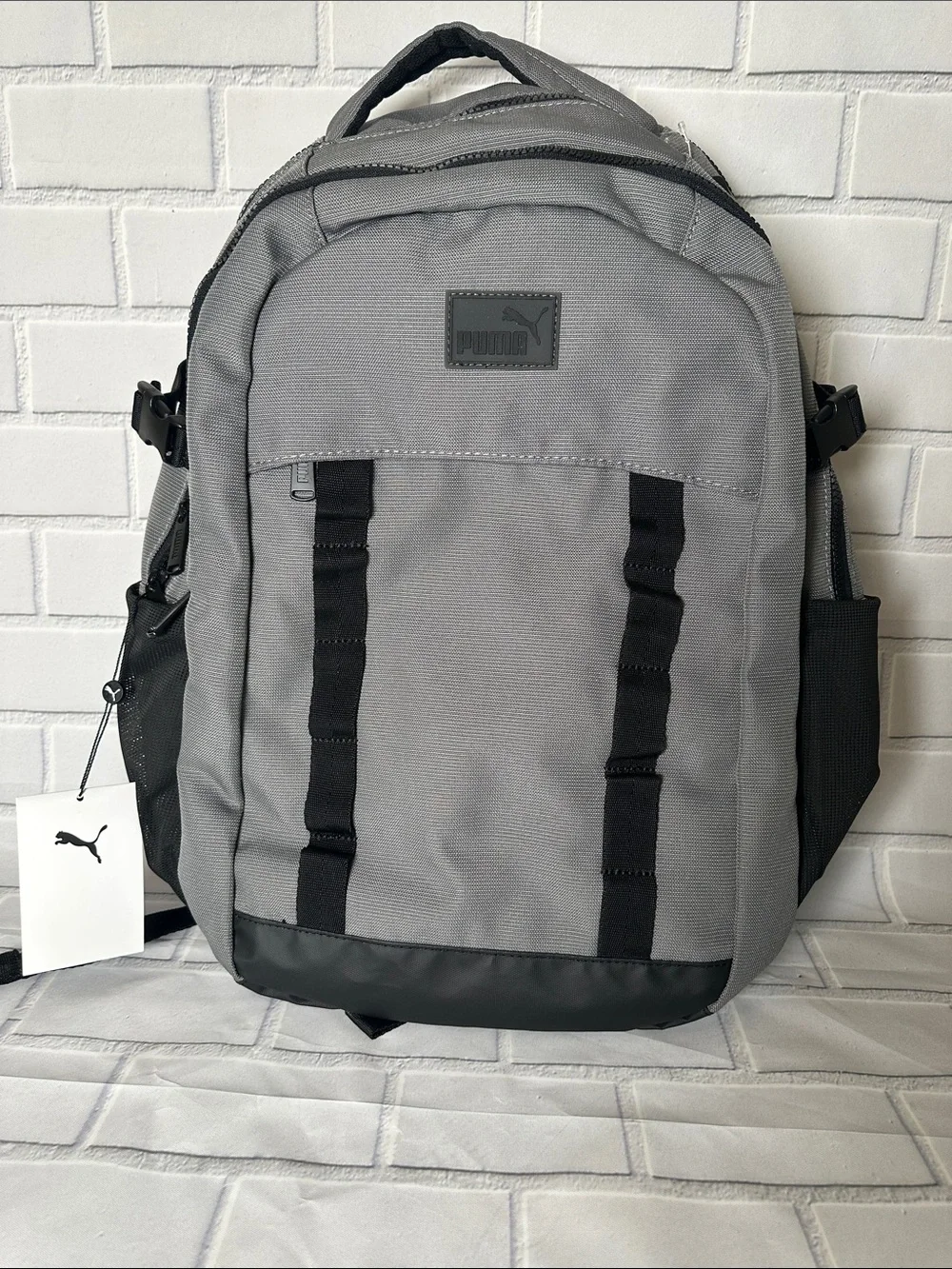NWT Puma Large Gray and Black Backpack with Multiple Compartments